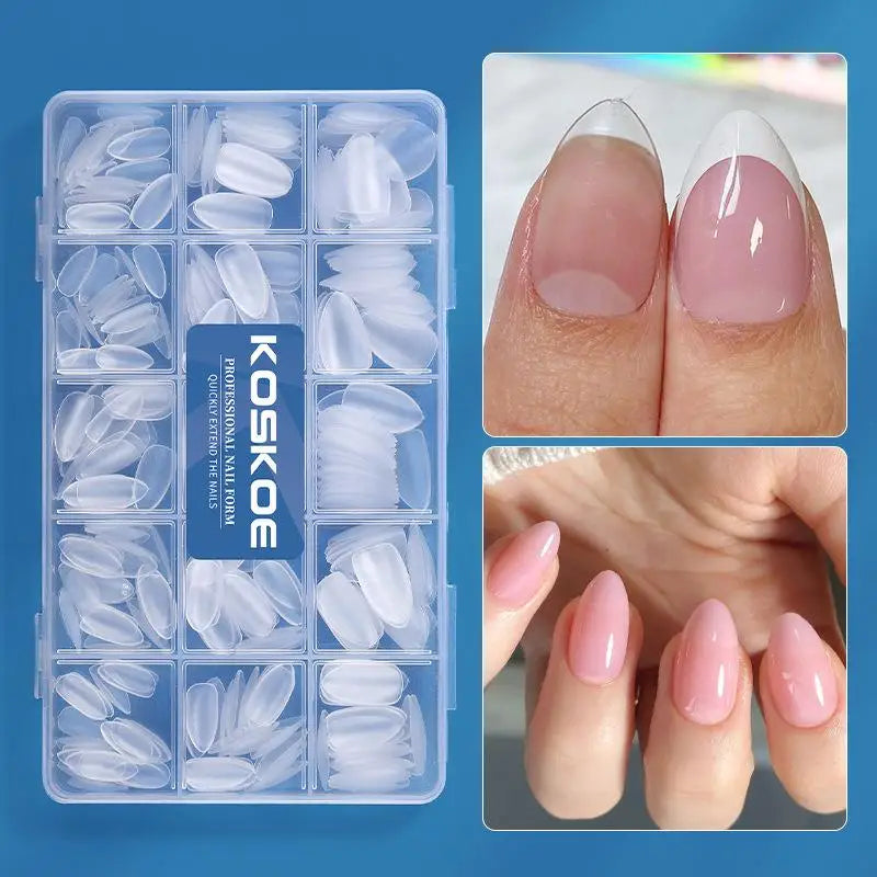 300pcs Matte Fake Nail Tips – Coffin Square Almond Oval