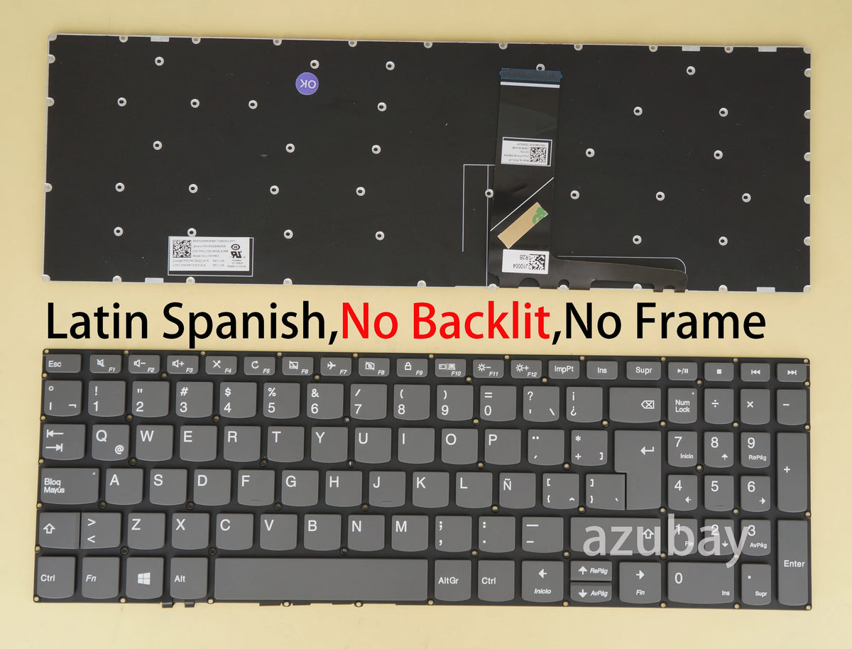 AZUBAY Latin Spanish Keyboard for Lenovo 330S-15 V330 V130