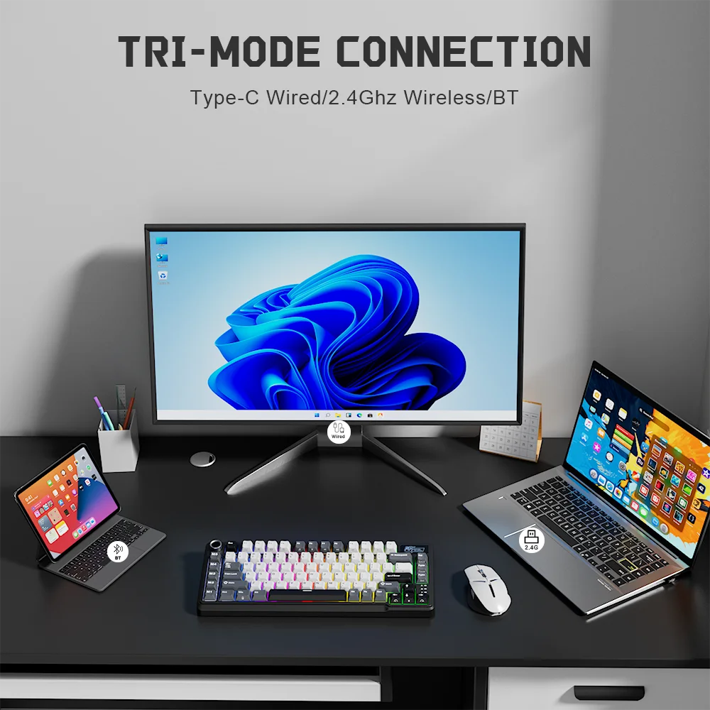 RK Royal Kludge L75 75% Tri-Mode Wireless Mechanical Keyboard