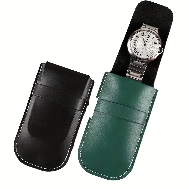 Leather Watch Storage Bag – Portable Protective Travel Case