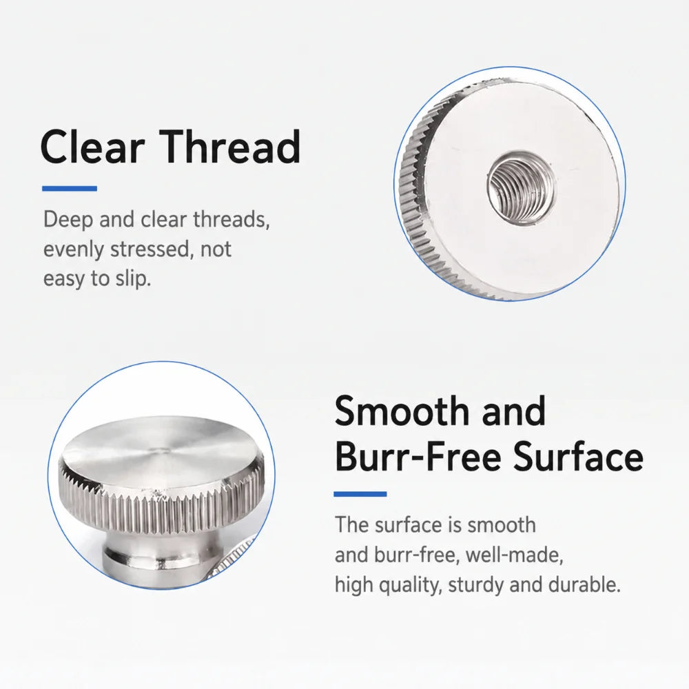 304 Stainless Steel Knurled Hand Nut M3–M10 GB806 Standard