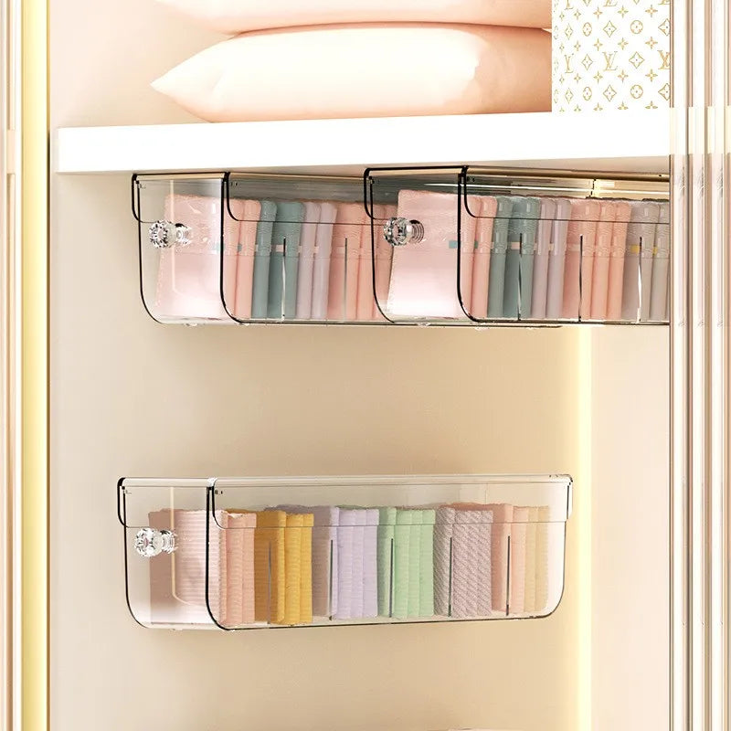 Wall-Mounted Plastic Drawer Organizer – Underwear & Socks