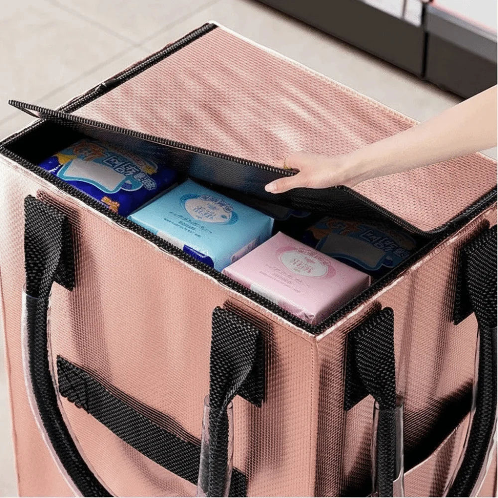 Foldable Reusable Shopping Bag on Wheels – Waterproof, Large