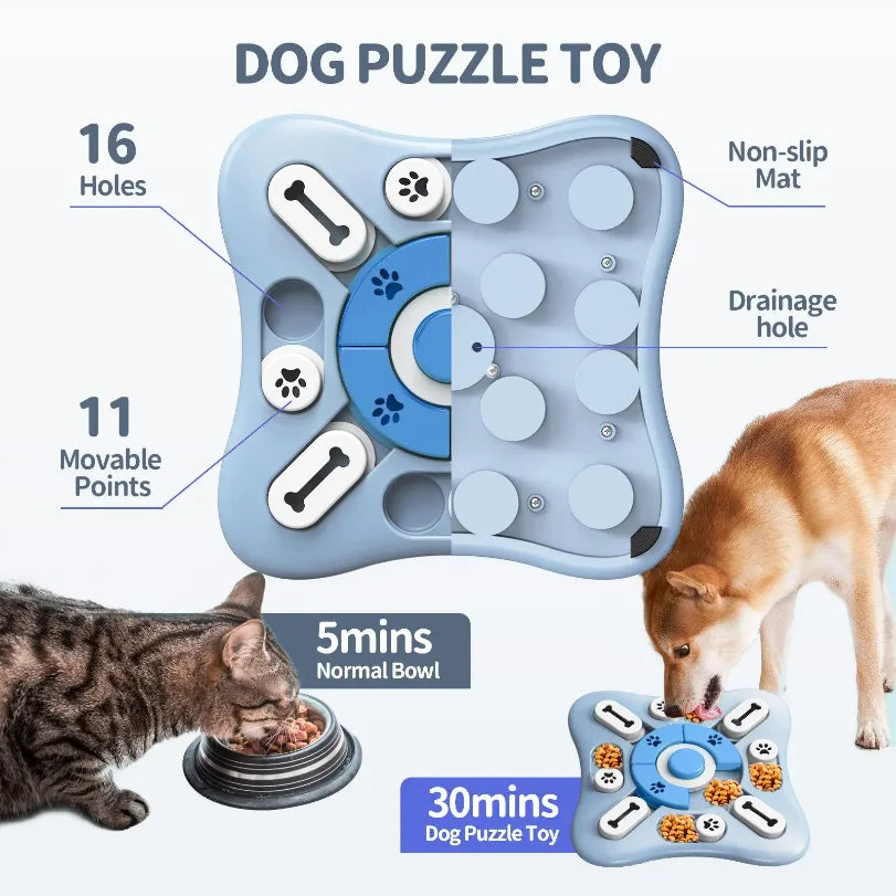 Interactive Slow Feeder Dog Puzzle Bowl – IQ Training Toy