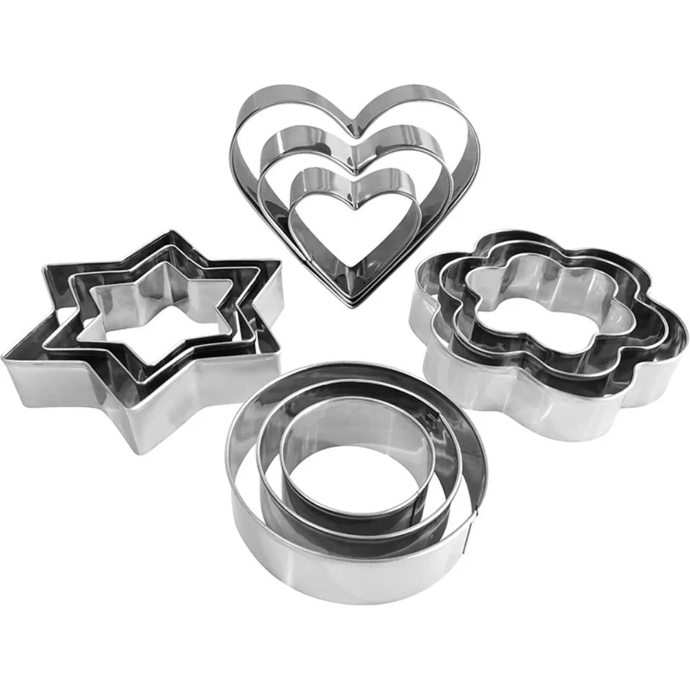 Stainless Steel Geometric Cookie Cutter Set | DIY Baking Molds