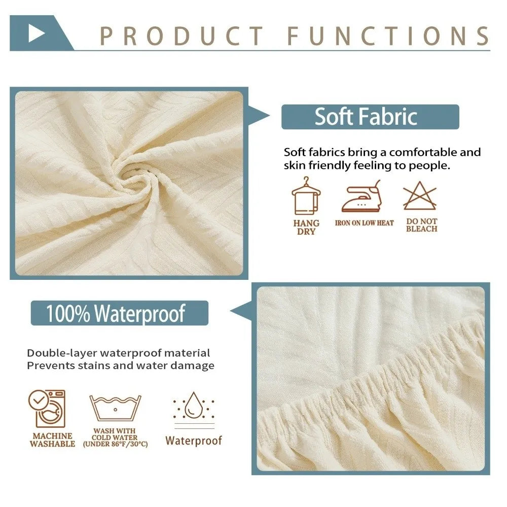 Stretch Fit Dining Chair Seat Covers – Leaf Pattern Washable