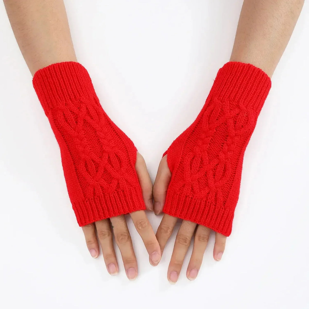 Unisex Half Finger Knit Gloves – Soft Warm Winter Mittens