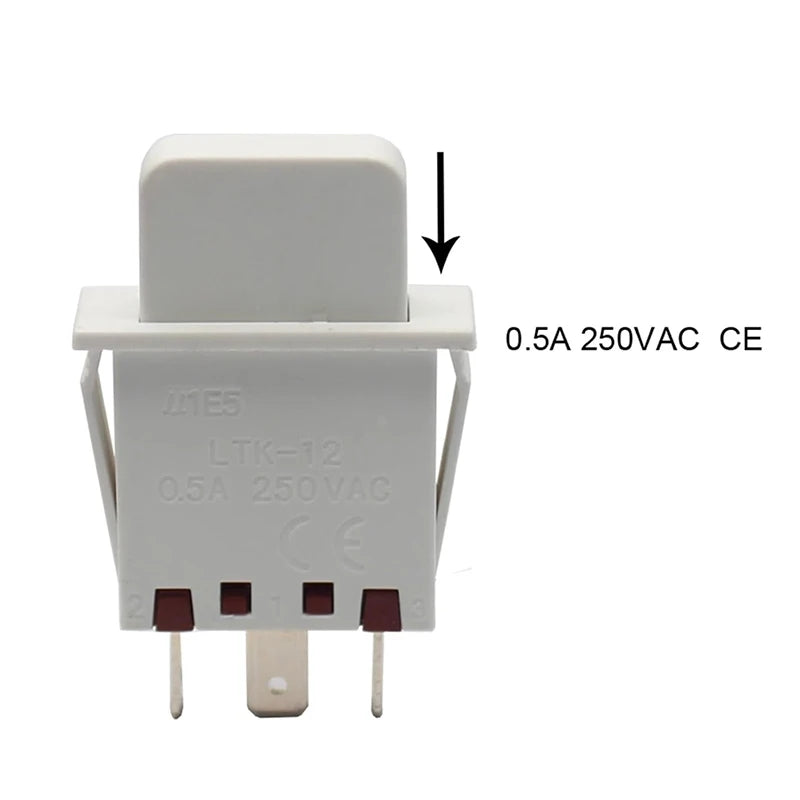 3-Pin NO/NC Button Switch for Refrigerators & Appliances