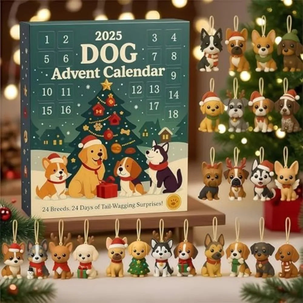2D Dog Breed Advent Calendar – 24 Reusable Christmas Ornaments