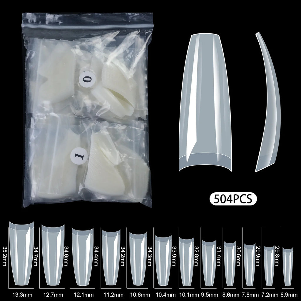 500pcs Clear Acrylic False Nail Tips – DIY Nail Art Extension