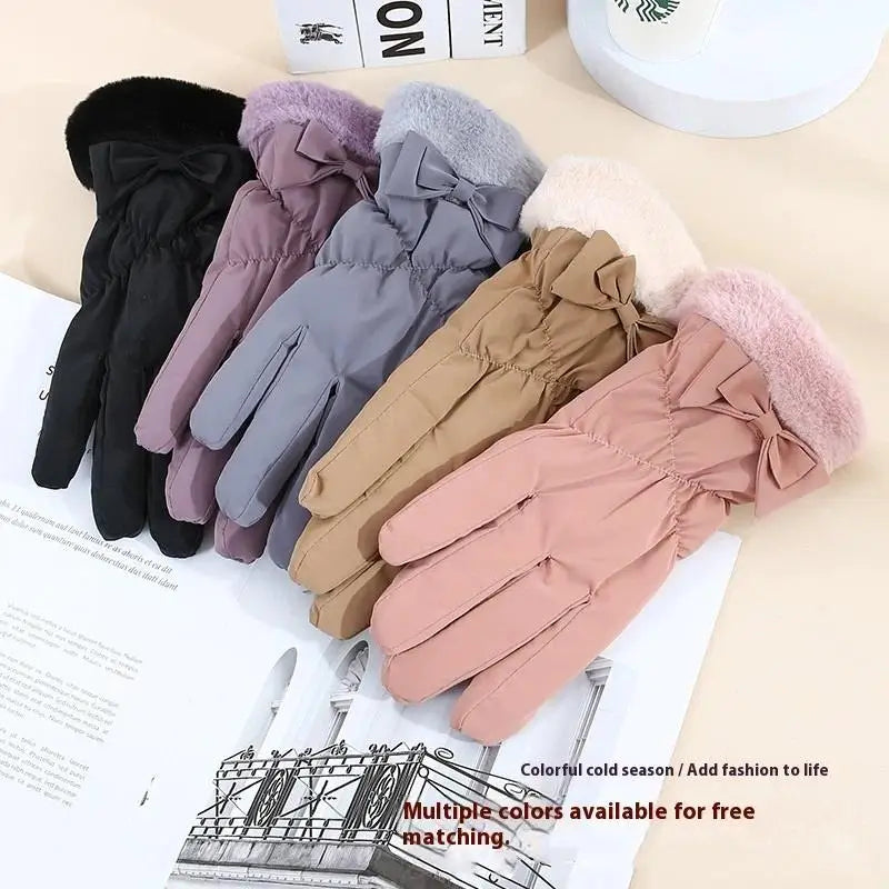 Women's Fleece Ski Gloves – Waterproof Touchscreen Winter