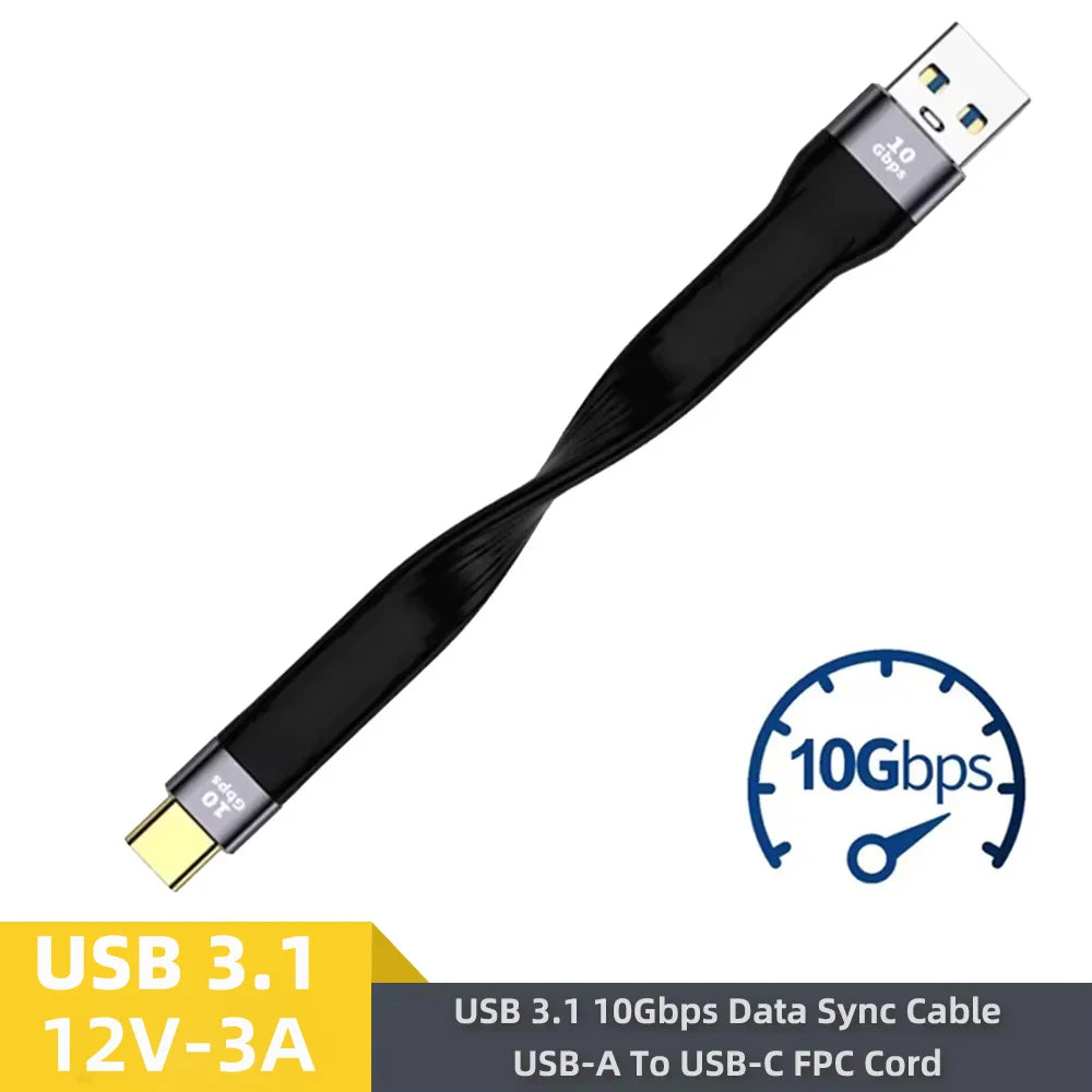 VIBE USB-A to USB-C 10Gbps Fast Charging Cable 13cm
