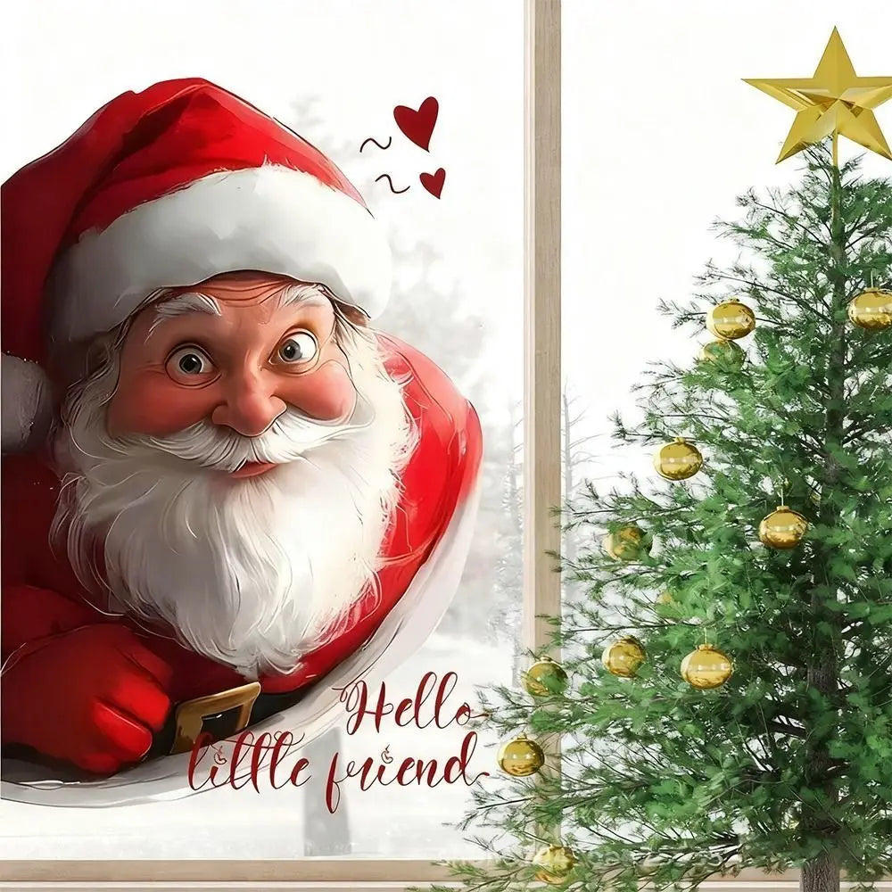 Santa Claus Christmas Window Sticker – Double-Sided PVC Decal