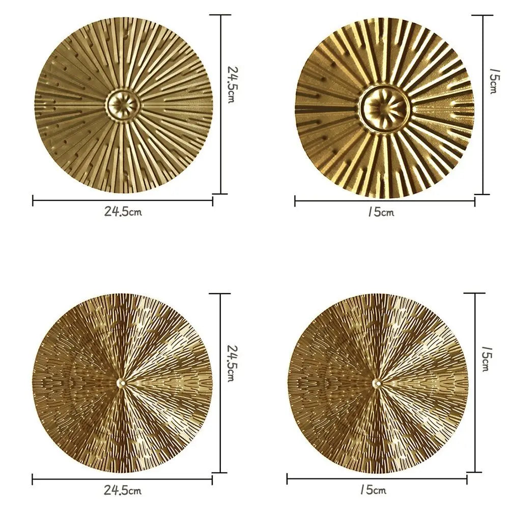 Modern Gold Iron Round Wall Hanging Decoration Ornament