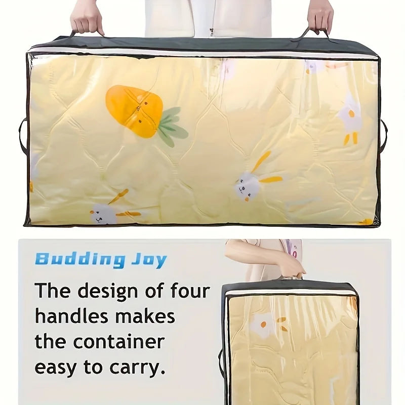 Under-Bed Storage Bag with Lid & Transparent Window Organizer