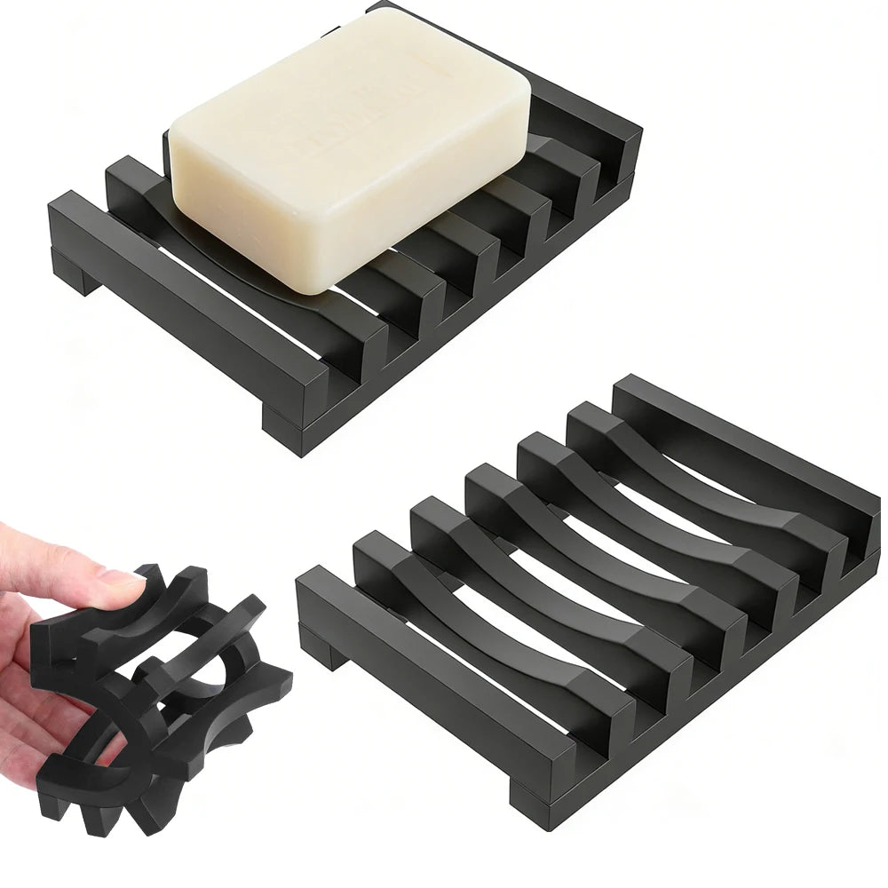 KindFuny Silicone Self-Draining Soap Dish Holder | Shower & Kitchen