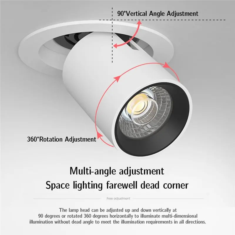 VIBE 12W Extendable LED Recessed COB Downlight Adjustable Spot