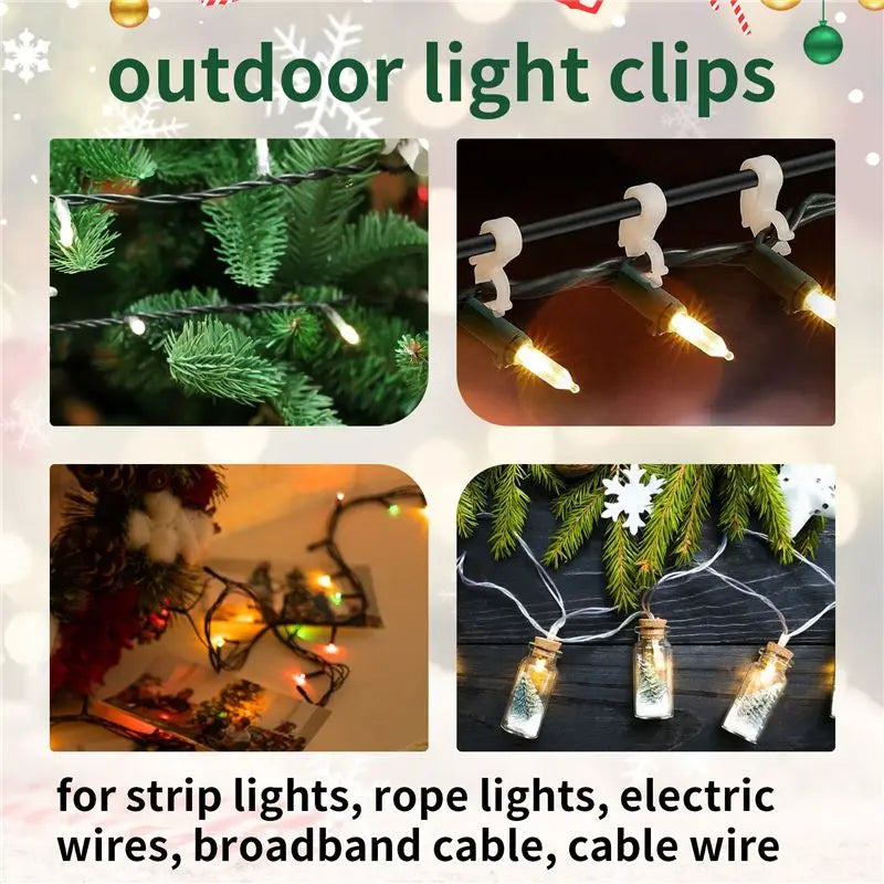 200-Pack Christmas Light Gutter Clips for Outdoor String Lights