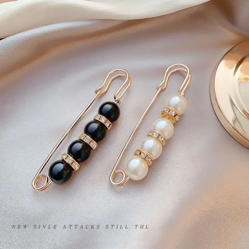 Pearl Rhinestone Brooch Pin – Adjustable Waist Tightener