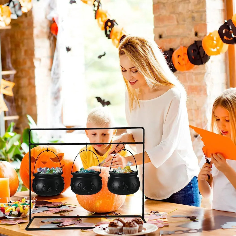 9-Pc Halloween Witch Cauldron Serving Bowl Set with Rack