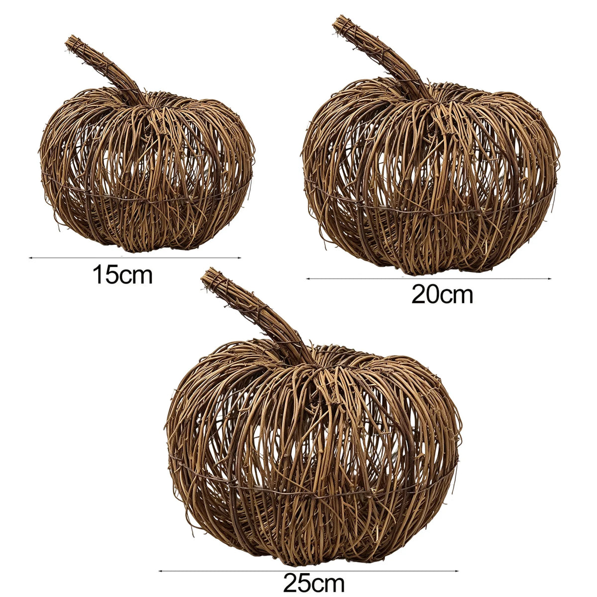 Rattan Woven Pumpkin Ornament – Halloween & Fall Decor