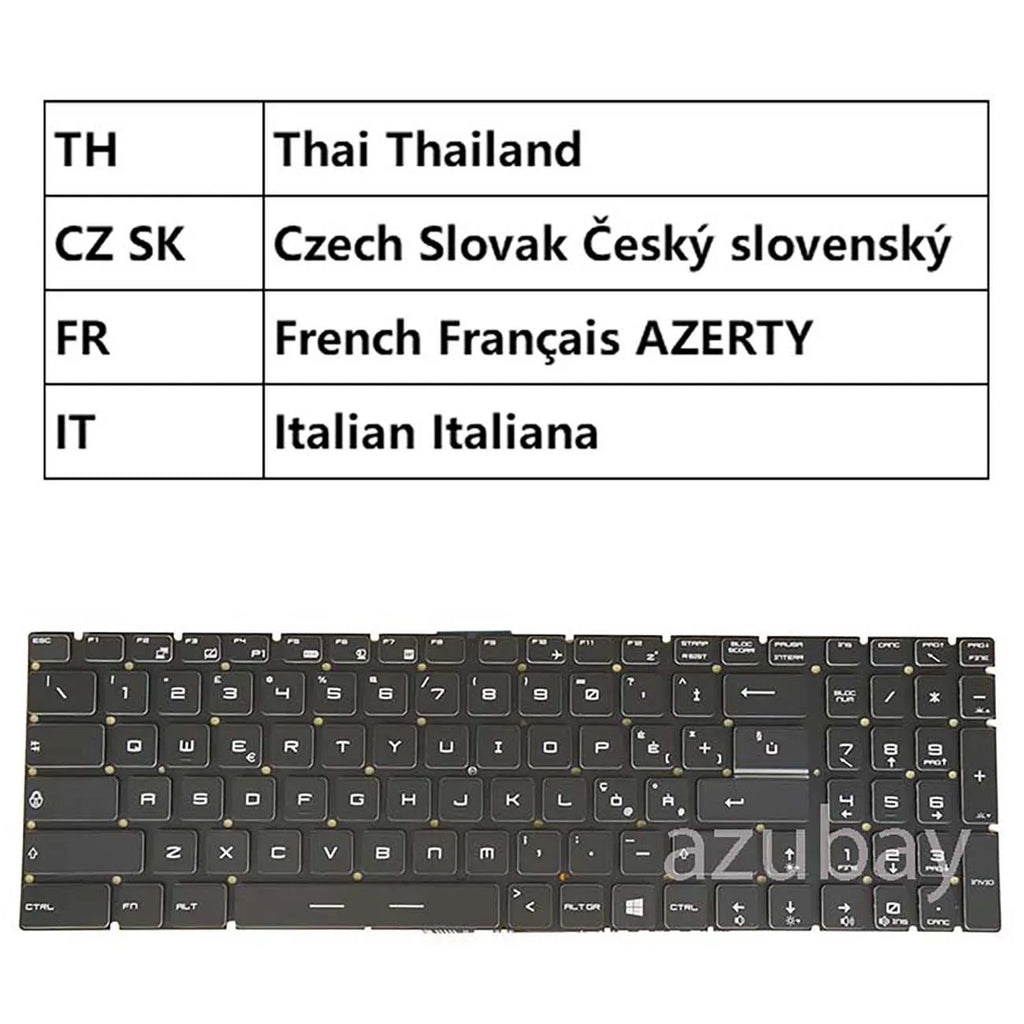 White Backlit Keyboard for MSI GT62VR GT72VR GT73VR | AZUBAY