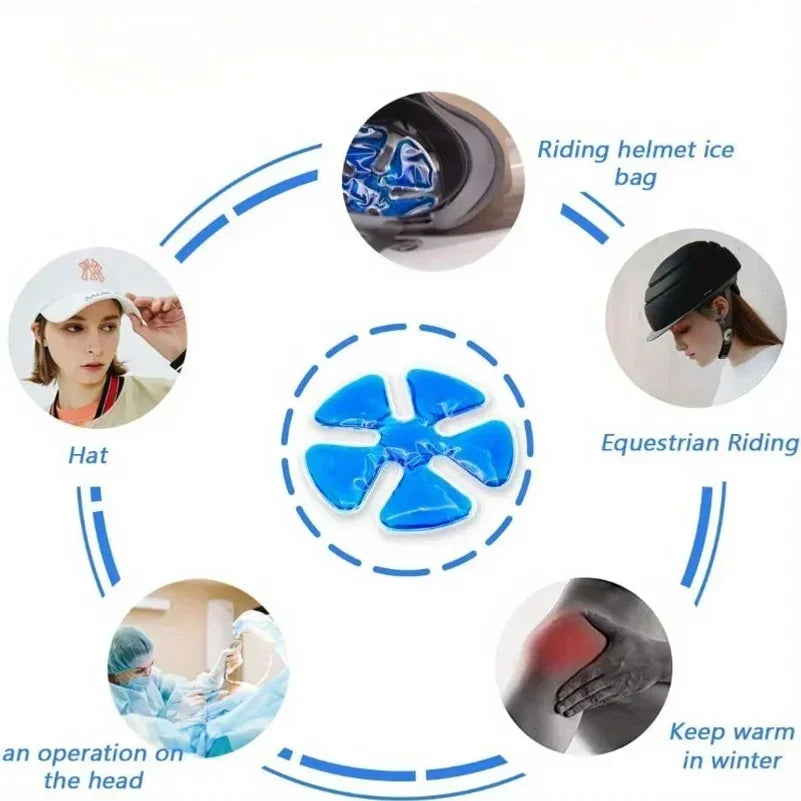 VIBE Blue PVC Gel Ice Pack – Cooling Pad for Helmets & Hats