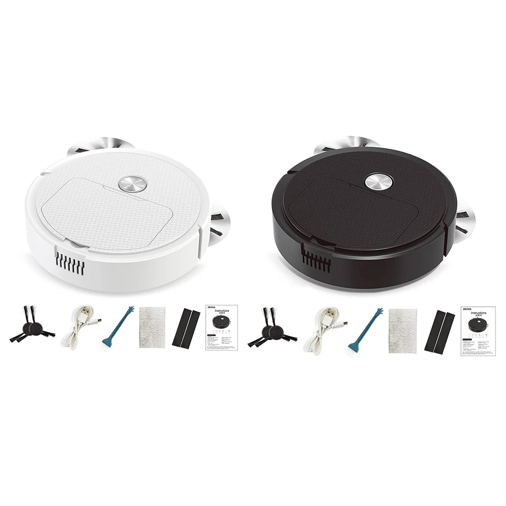 Robot Vacuum 1200mAh – Low Noise, Pet Hair & Hard Floor Cleaner