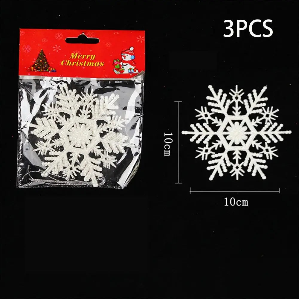 3D Acrylic Ice White Snowflake Christmas Ornaments – Set of 3