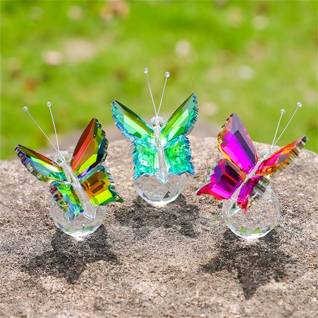 Crystal 3D Butterfly Ornament with Ball Base | Home Décor Gift