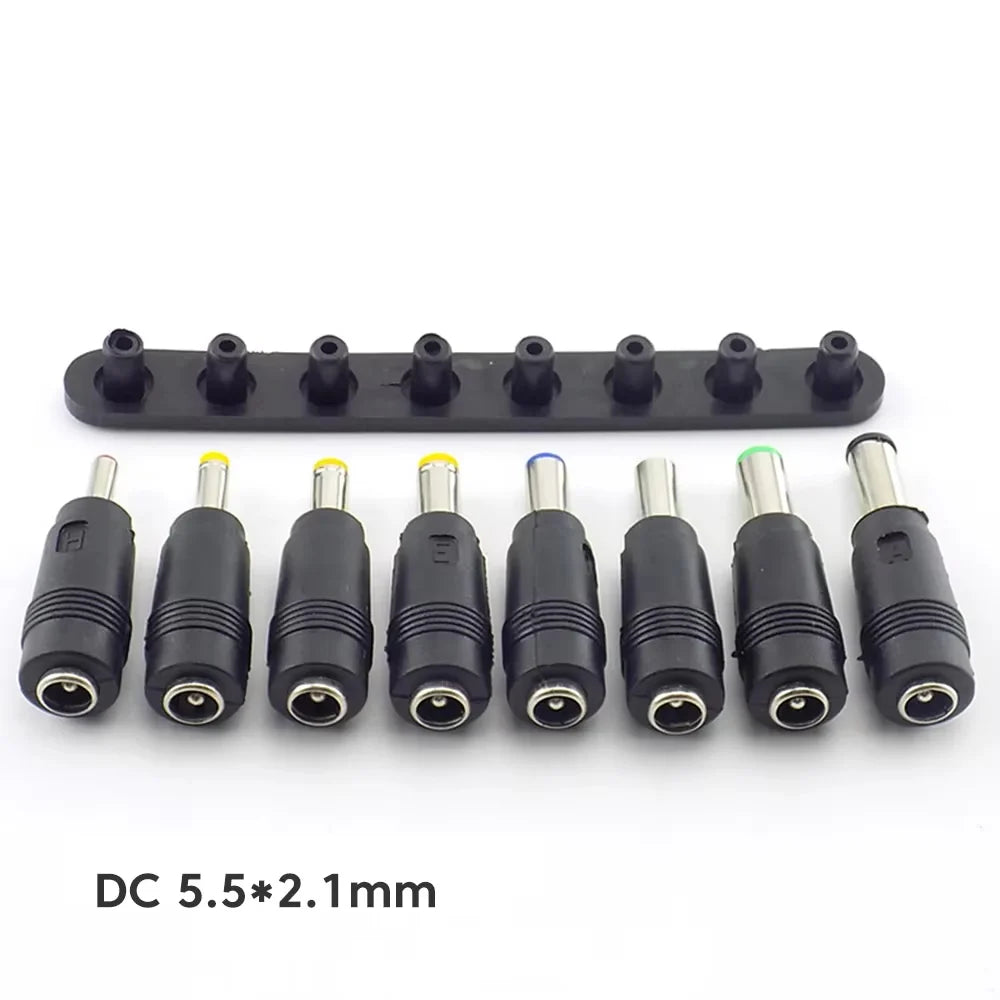 USB to DC 5V–12V Boost Converter Cable with 8 Adapters