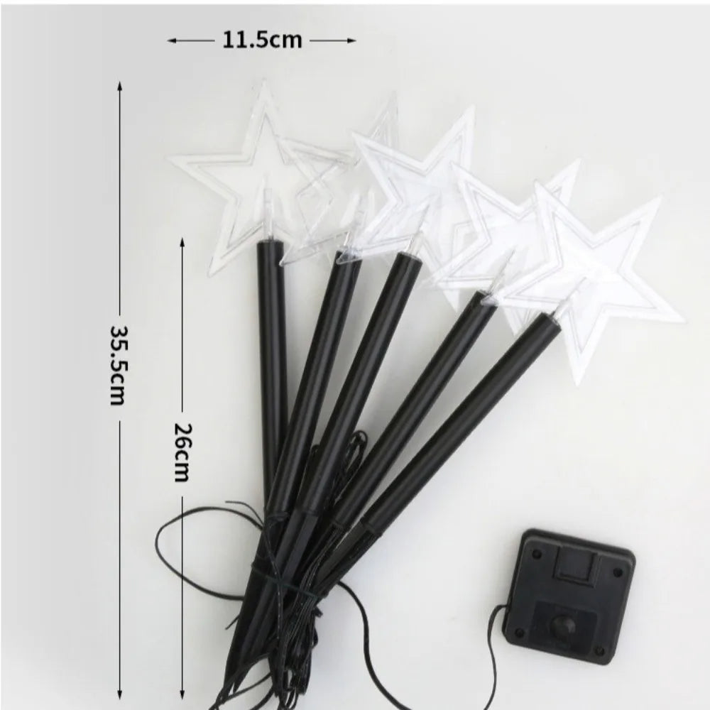 5-Pack Solar LED Christmas Stake Lights – Waterproof Pathway