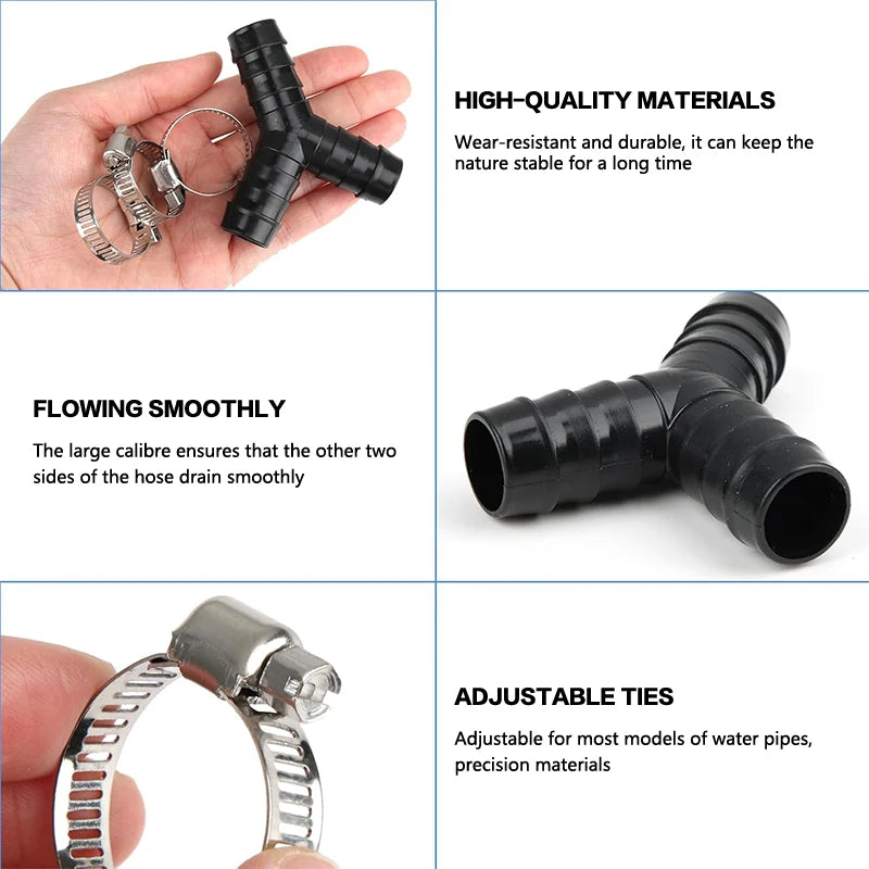 2-Pack Y-Type Washing Machine Drain Hose Connector 19-20mm