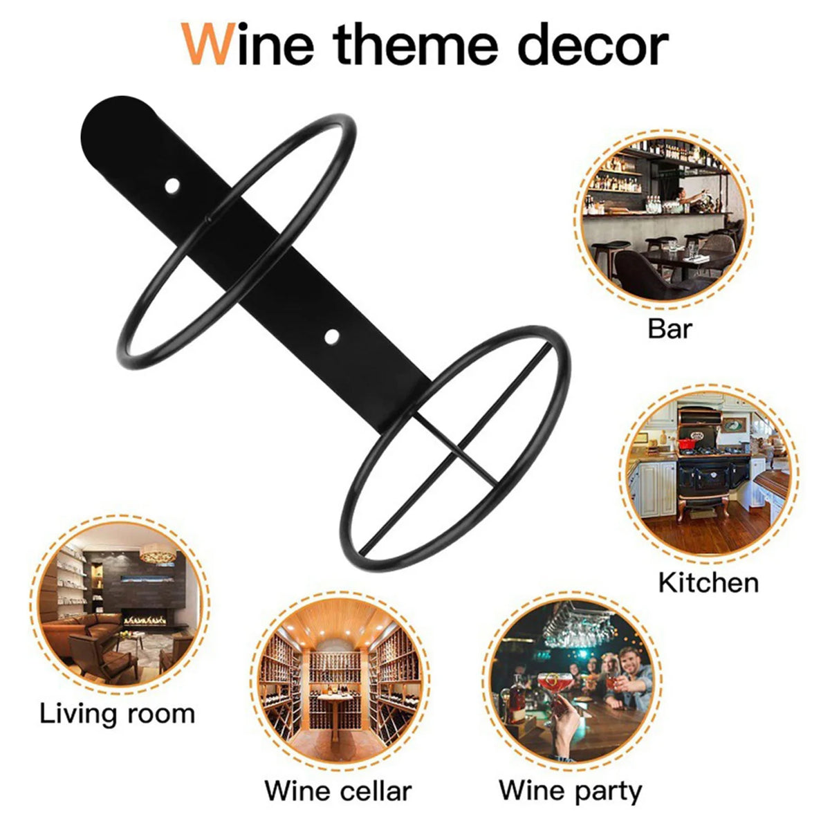 Wall Mounted Iron Wine Bottle Rack – Home Bar & Kitchen