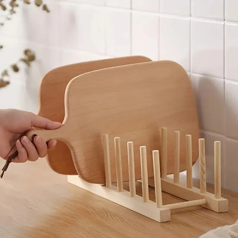 Wooden Plate Rack & Dish Drying Stand – Kitchen Organizer