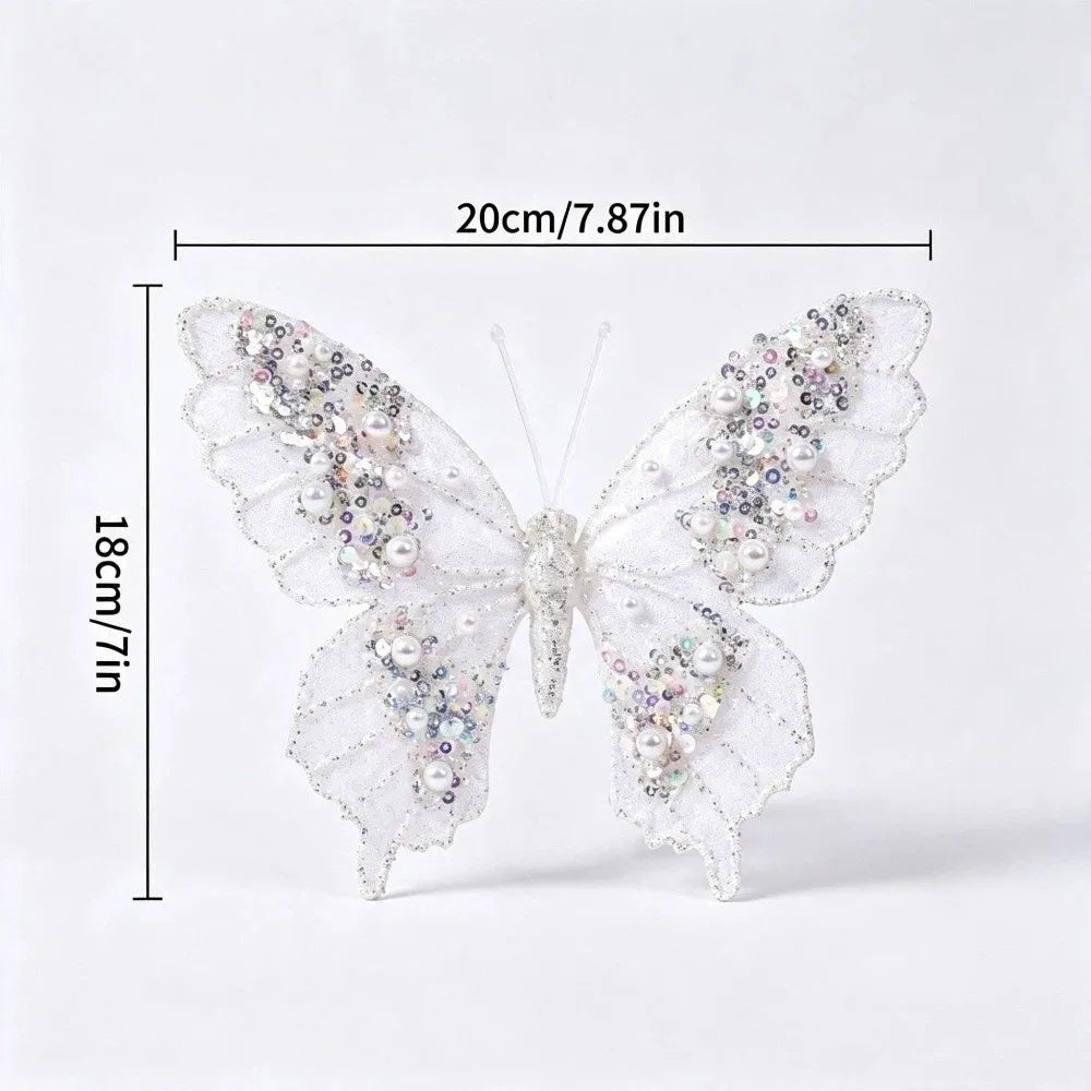 Glitter Butterfly Christmas Tree Ornament – Sequin Pendant