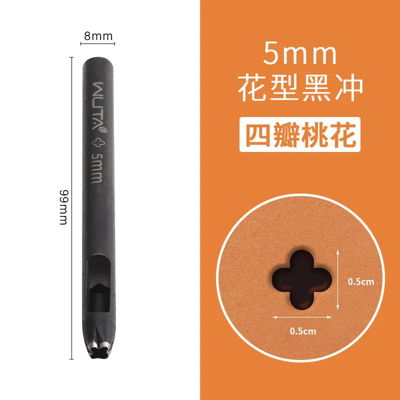 Special-Shaped Leather Punch Set – Floral Star & U-Shape Dies