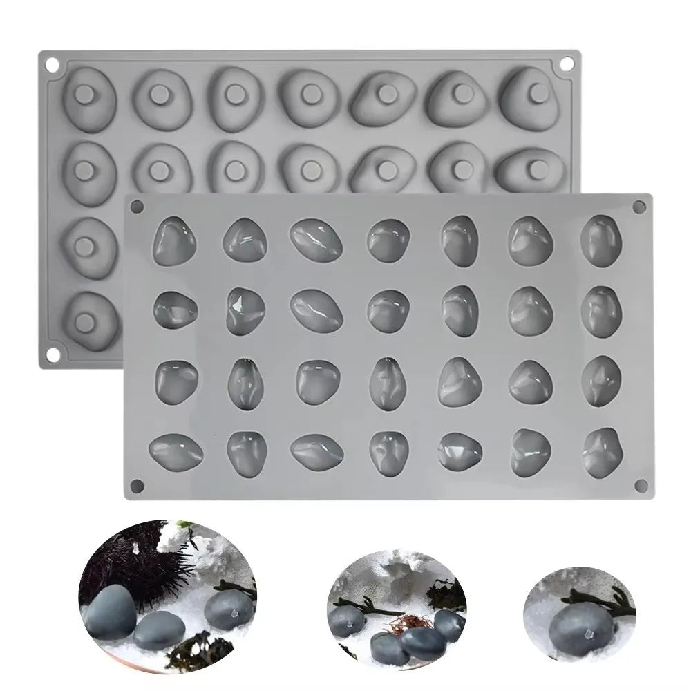28-Pc Cobblestone Silicone Mold – Food Grade Baking & Chocolate