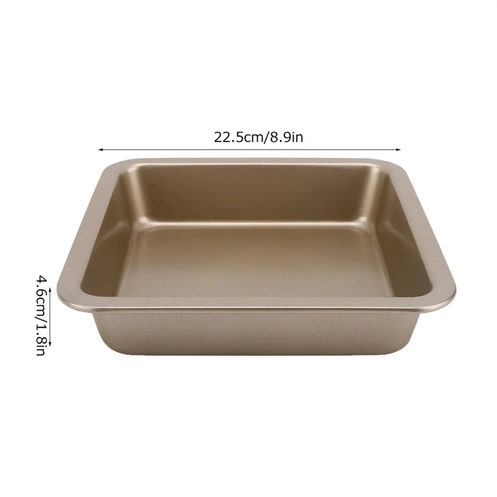 2-Pack Gold Non-Stick Carbon Steel Square Baking Pan Set