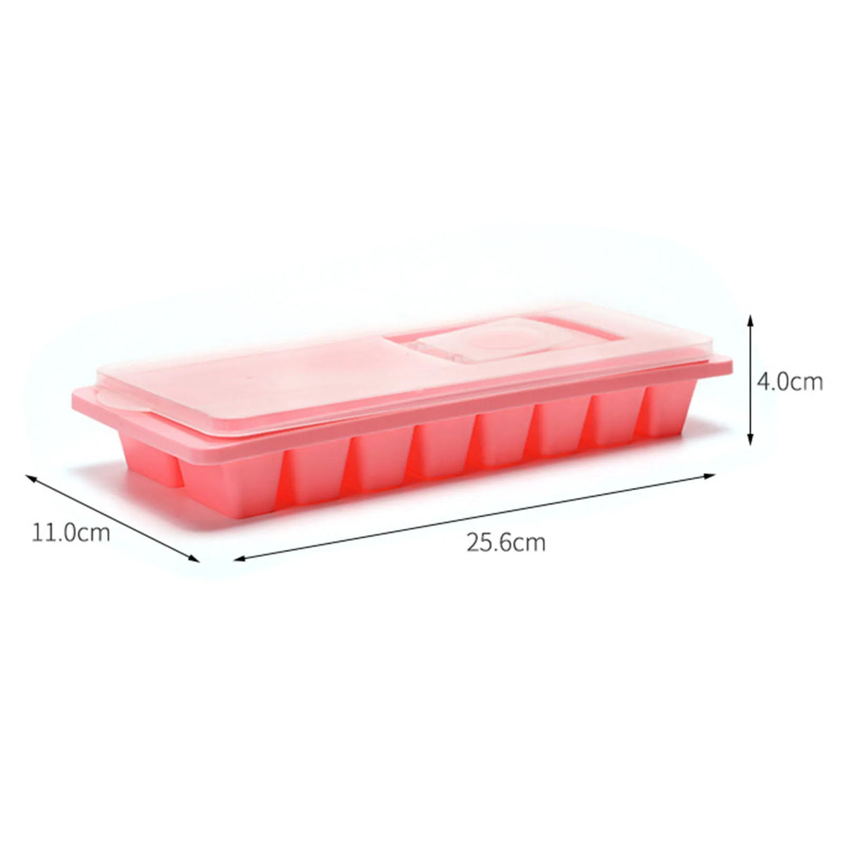 Square Ice Cube Tray with Lid – 16-Grid Flexible Reusable Mold