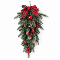 60cm Upside Down Christmas Teardrop Wreath | Red & Green
