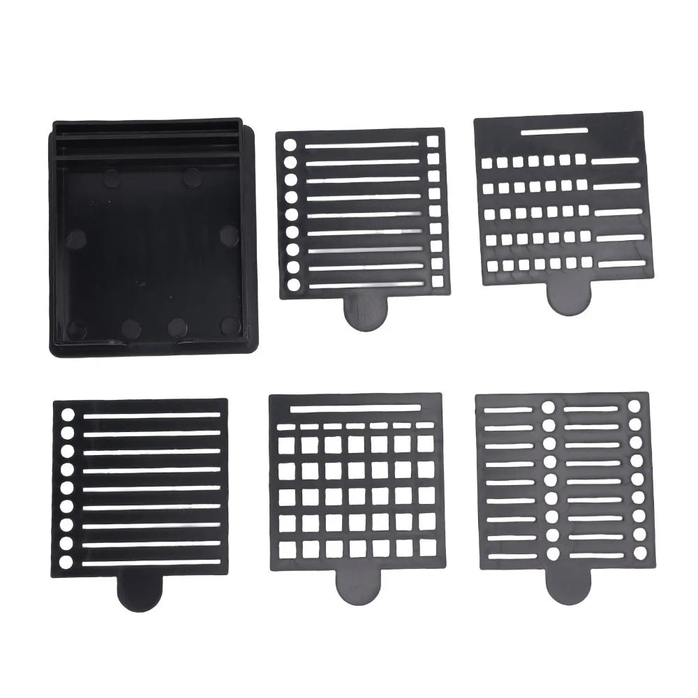 6-Piece Reusable Sticky Note Stencil Set with Storage Box