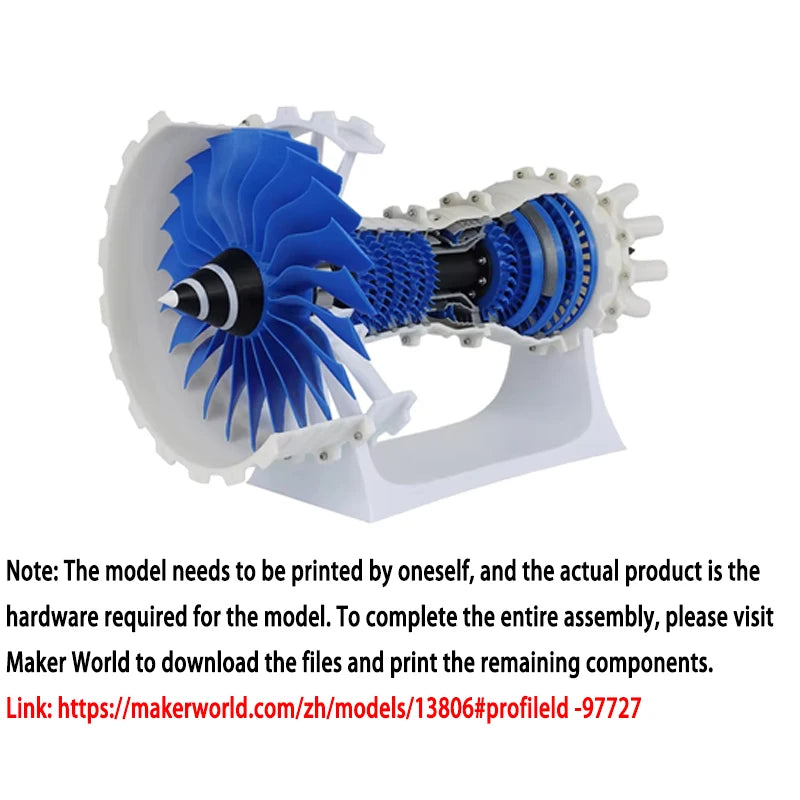 Bambu Lab 3D Model Kit – Aircraft Engine, Marble Track & Tourbillon