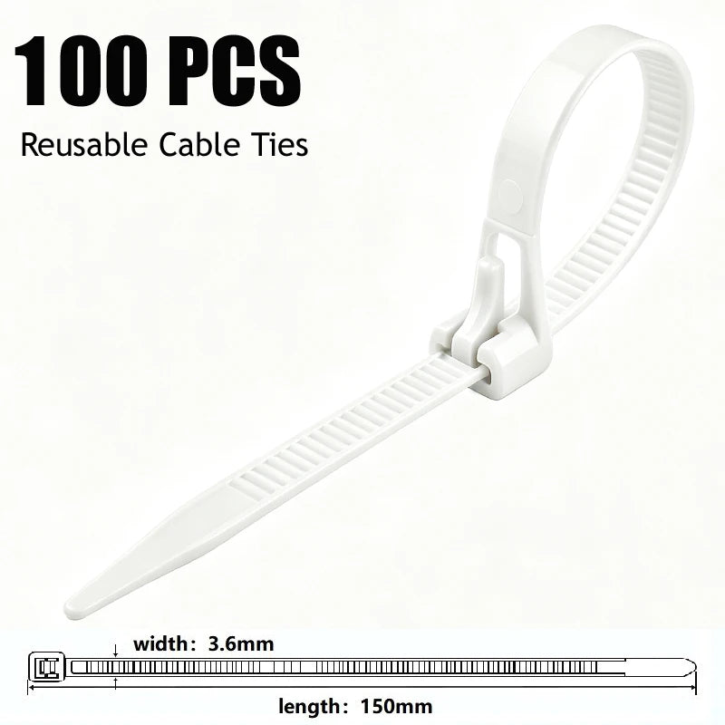 UV Resistant Reusable Nylon Cable Ties 100/300/1000 Pack