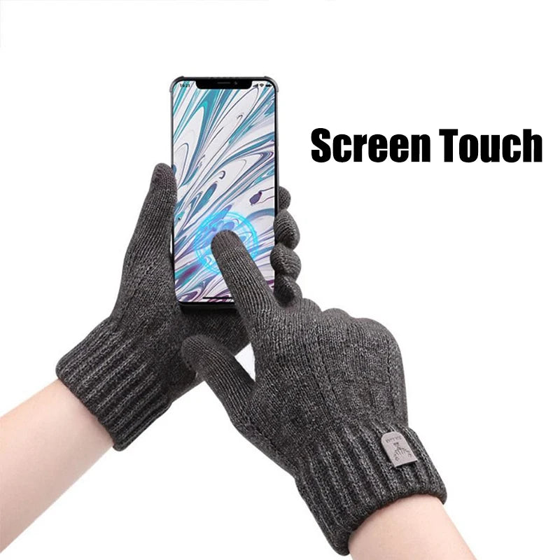 Touch Screen Knitted Winter Gloves – Warm Anti-Slip Unisex