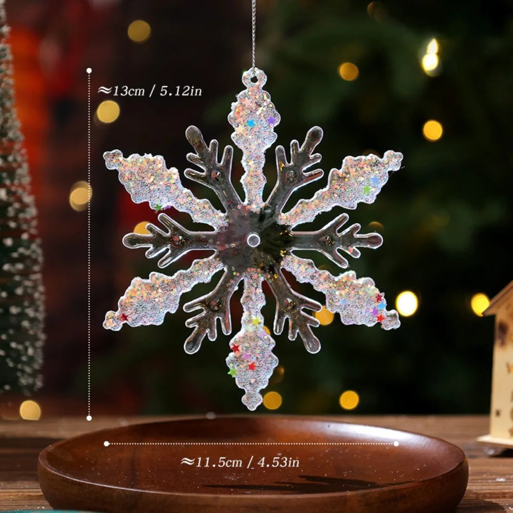 Acrylic Glitter Christmas Snowflake Pendants & Tree Ornaments