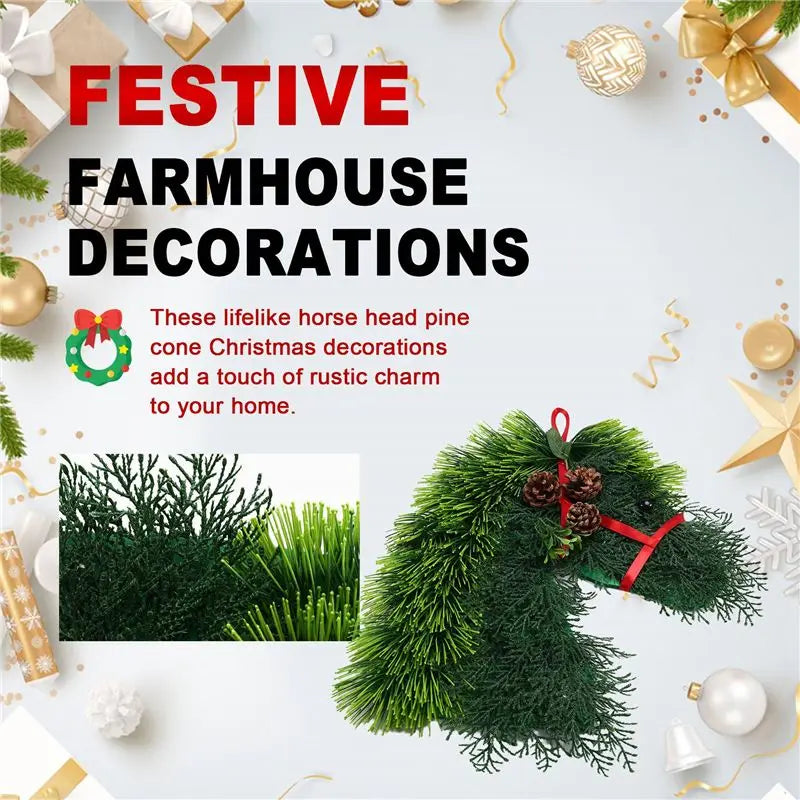 Horse Head Wreath Front Door Christmas Holiday Decoration