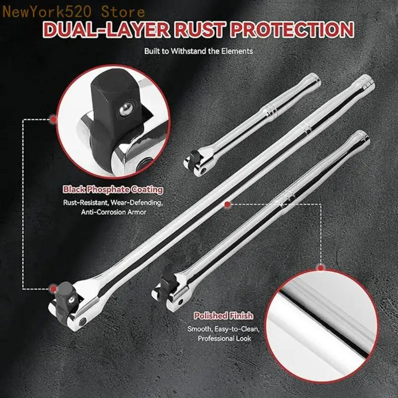10PC F-Type Socket Breaker Bar Set | Ball Spring Drive Tool Kit