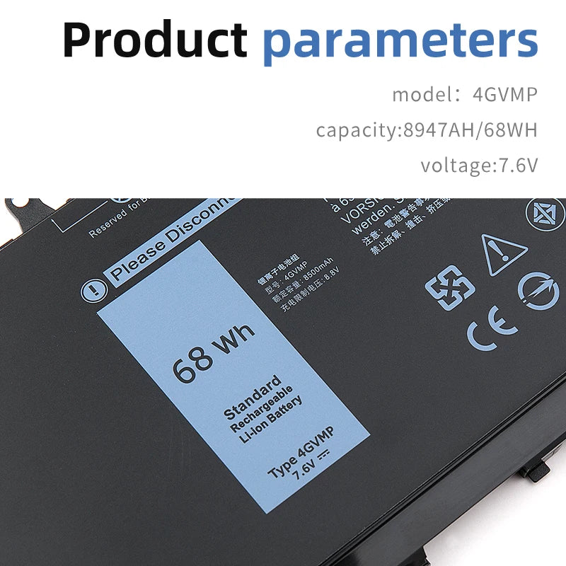 SUOZHAN 4GVMP 7.6V 68Wh Battery – Dell Latitude 5400 5500