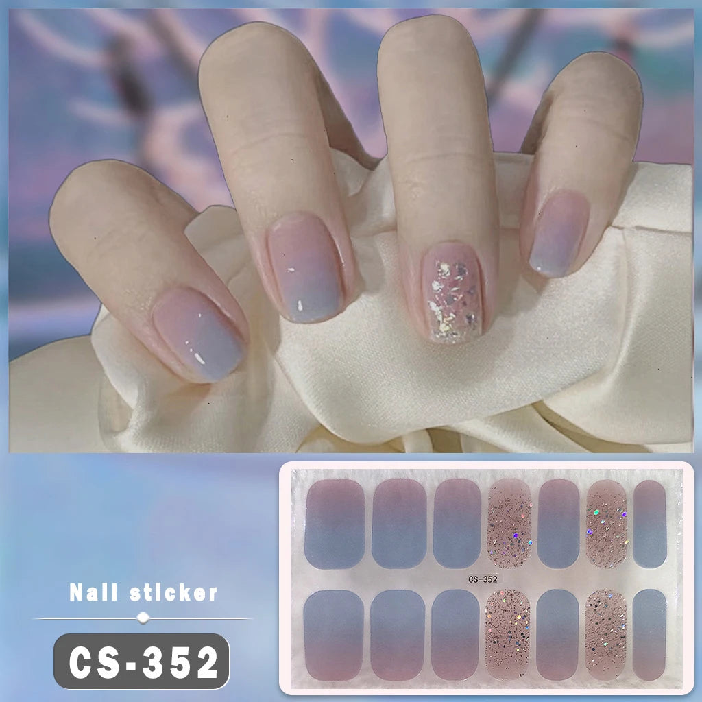 Solid Color Self-Adhesive Gel Nail Art Stickers & Decals